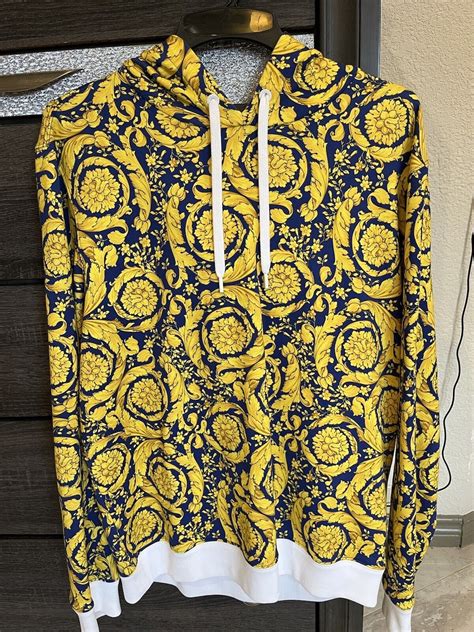 Versace Baroque print everywhere hoodie with contrasting trim